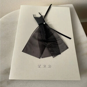 Merci  Meri LBD blank greeting card with dress design